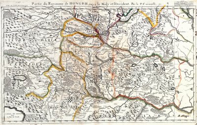 Mapa południowej zachodniej części Królestwa Węgier (Grawerowanie autorstwa Jean Baptiste Nolin