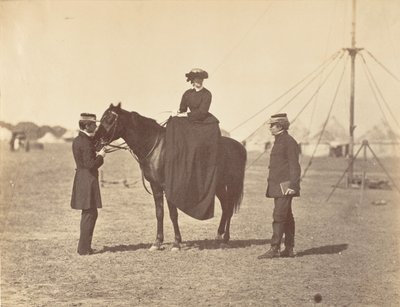 [Lady Canning o swoim Czarnym Arabie i Lordzie Clyde, Naczelnym Dowódcy], 1858-61. autorstwa Jean Baptiste Oscar Mallitte