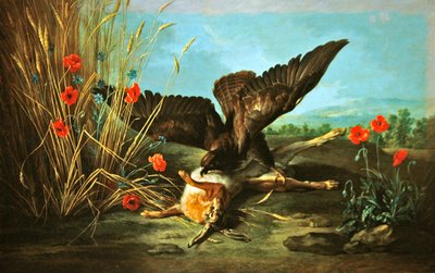 Myszołów przewracający zająca, czyli Jastrząb i zając, 1749 autorstwa Jean Baptiste Oudry
