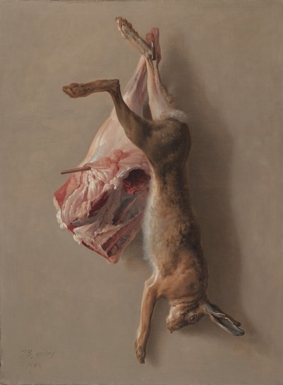 Zając i udziec jagnięcy, 1742 autorstwa Jean Baptiste Oudry