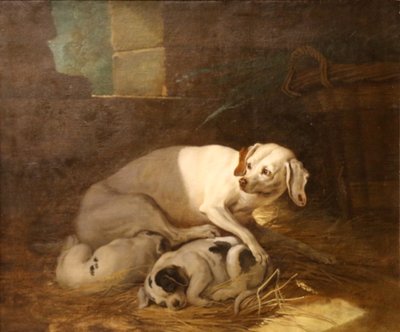 Pies ssący swoje szczenięta. autorstwa Jean Baptiste Oudry