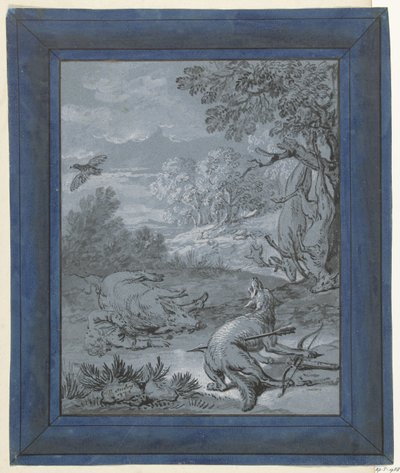 Wilk i łowca / Le Loup et le Chasseur Ilustracje do bajek autorstwa Jean de la Fontaine (tytuł serii) autorstwa Jean Baptiste Oudry