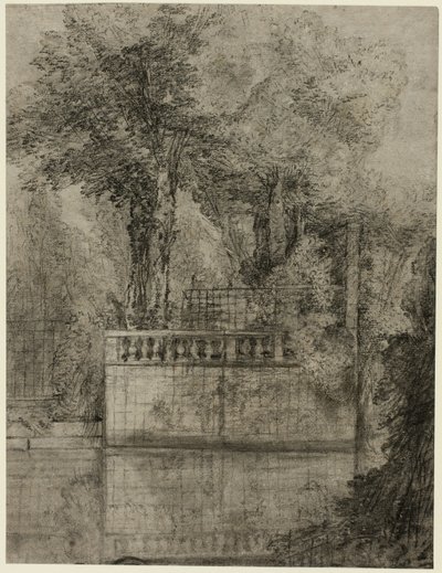 Praca kratownicowa i basen refleksyjny w Arcueil autorstwa Jean Baptiste Oudry