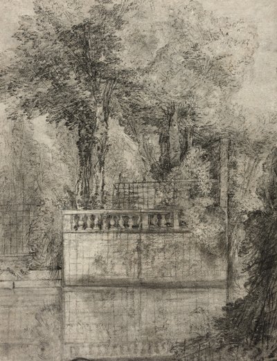 Praca kratownicowa i basen refleksyjny w Arcueil, 1744-47 autorstwa Jean Baptiste Oudry