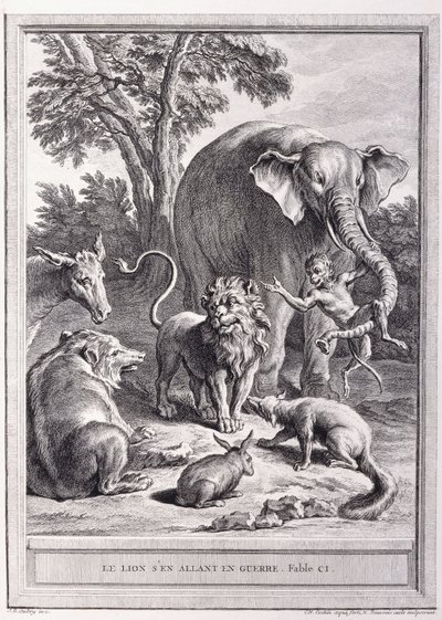 Lew idący na wojnę, ok. 1755-1759 autorstwa Jean Baptiste Oudry