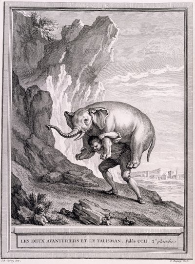 Dwóch poszukiwaczy przygód i talizman, ok. 1755-1759 autorstwa Jean Baptiste Oudry