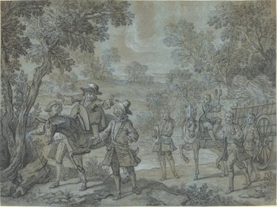Ragotin deklamuje wersety; chłopi wierzą, że głosi kazania autorstwa Jean Baptiste Oudry