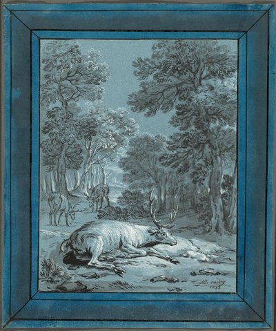 Chory jeleń autorstwa Jean Baptiste Oudry