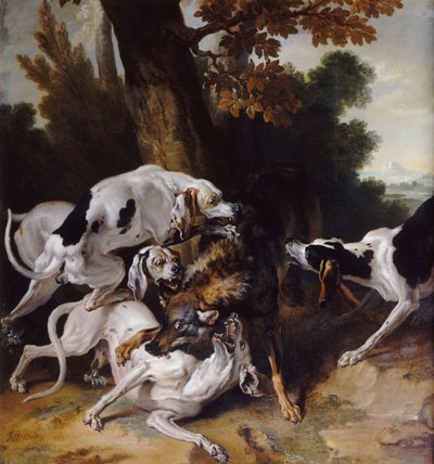 Polowanie na wilka, 1725 autorstwa Jean Baptiste Oudry