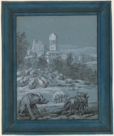 Wilk i lis autorstwa Jean Baptiste Oudry