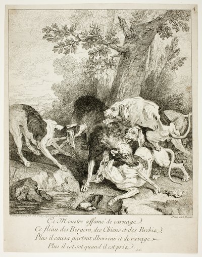 Wilk w zatoce autorstwa Jean Baptiste Oudry