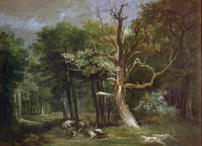Polowanie na wilka w lesie Saint-Germain, 1748 autorstwa Jean Baptiste Oudry