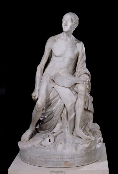 Siedząca statua Woltera (1694-1778) 1776 (marmur) autorstwa Jean Baptiste Pigalle