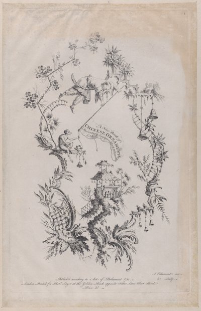 Nowa księga chińskich ozdób. Wynaleziony i grawerowany przez J. Pillementa, 1755., autorstwa Jean Baptiste Pillement