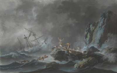 Wrak statku podczas burzy, 1782. autorstwa Jean Baptiste Pillement