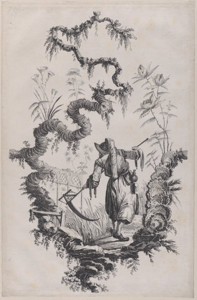Ozdobny nadruk Chinoiserie, 1755. autorstwa Jean Baptiste Pillement