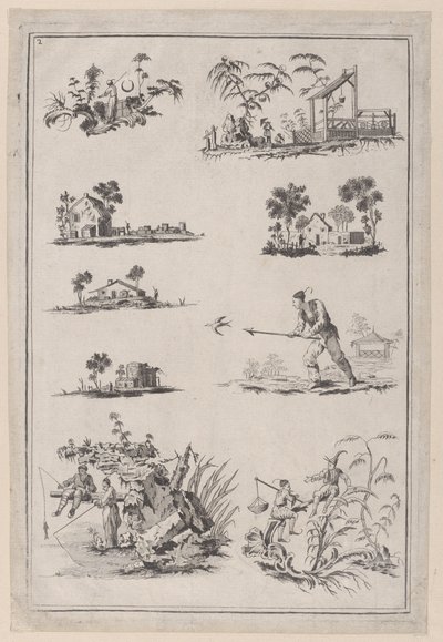 Ozdoby Chinoiserie, ca. 1760-85. autorstwa Jean Baptiste Pillement