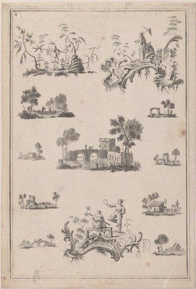 Ozdoby Chinoiserie, ca. 1770. autorstwa Jean Baptiste Pillement