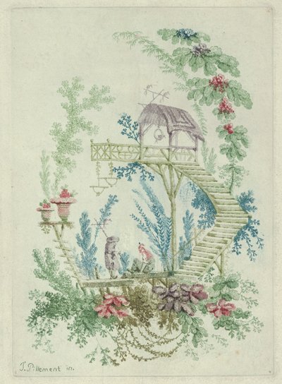 Chinoiserie z New Suite of Notebooks of Chinese Drawings, 1790-99. autorstwa Jean Baptiste Pillement