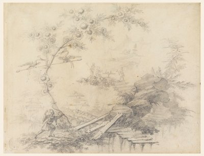 Rysunek, Chinoiserie Fantasy, ok. 1780 r. autorstwa Jean Baptiste Pillement