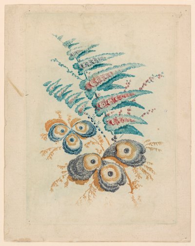 Fantastyczny motyw kwiatowy z Nouvelle Suitete de Cahiers de Fleurs Idéales autorstwa Jean Baptiste Pillement