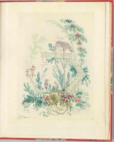 Ornamental Design z nowego zestawu chińskich zeszytów do użytku projektantów i malarzy No.3, Inventes et dessines autorstwa Jeana Pillementa. Groby autorstwa Anne Allen autorstwa Jean Baptiste Pillement