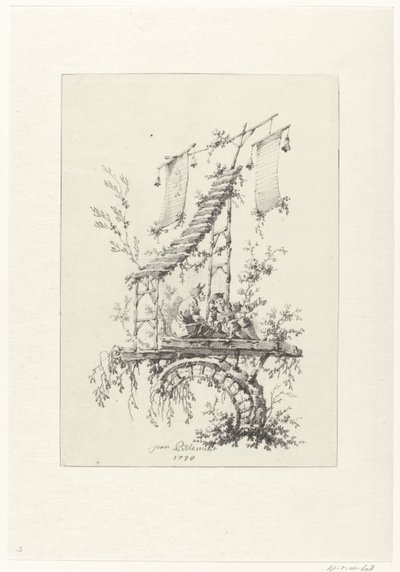 Kompozycja ozdobna w stylu chinoiserie Ozdobne wzory w stylu chinoiserie dla Deuxième Cahier de six Baraques Chinoises (tytuł serii) autorstwa Jean Baptiste Pillement