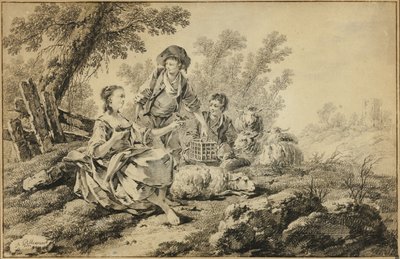 Scena duszpasterska autorstwa Jean Baptiste Pillement