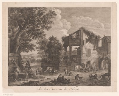Widok na okolice Neapolu Vüe ​​des Environs de Naples (tytuł na obiekcie) autorstwa Jean Baptiste Racine