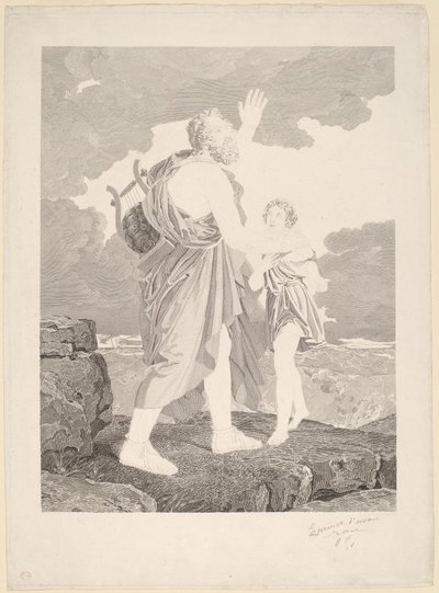 Ślepy Homer autorstwa Jean Baptiste Raphael Urbain Massard, after Baron François Gerard