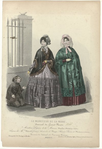 Le Moniteur de la Mode, 1845, nr 95: Płaszcz i kaprys (...) autorstwa Jean Baptiste Reville