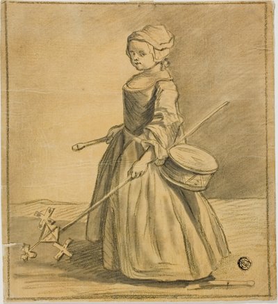 Dziewczyna grająca na bębnie autorstwa Jean-Baptiste Simeon Chardin
