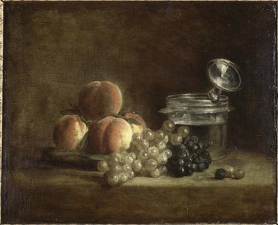 Brzoskwinie i winogrona. autorstwa Jean Baptiste Simeon Chardin