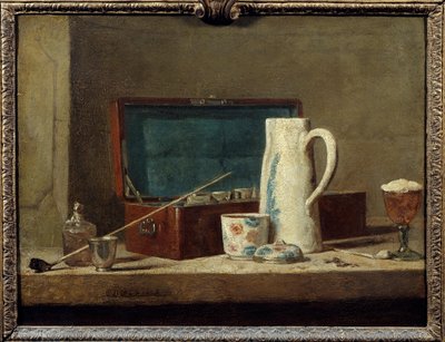 Fajki i wazon do picia lub palenia Obraz Jeana Baptiste Simeona Chardina (1699-1779) XVIII w. Słońce. 0,32 x 0,42 m. Paryż. Muzeum w Luwrze autorstwa Jean Baptiste Simeon Chardin