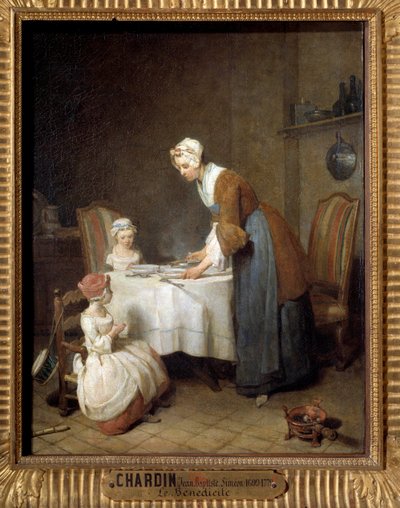 Obraz benedyktyński Jeana Baptiste Simeona Chardina (1699-1779) nd. 0,49x0,41 m² autorstwa Jean Baptiste Simeon Chardin