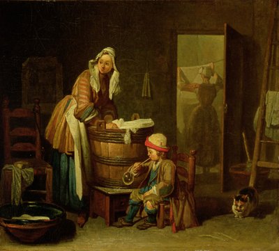 Praczka (olej na płótnie) autorstwa Jean Baptiste Simeon Chardin