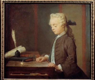Dziecko Totona. Auguste Gabriel Godefroy (1728-1813) Dziecko bawiące się w totona, ma cztery twarze, które obracają się jak top. Obraz Jeana Baptiste Simeona Chardina (1699-1779) 1738. Wym. 0,67x0,76m. autorstwa Jean Baptiste Simeon Chardin