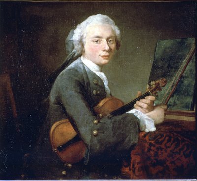 Młody człowiek na skrzypcach, ok. 1738. Portret Karola Theodose