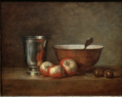 Srebrny kielich (lub srebrny puchar) - Olej na płótnie autorstwa Jean Baptiste Simeon Chardin