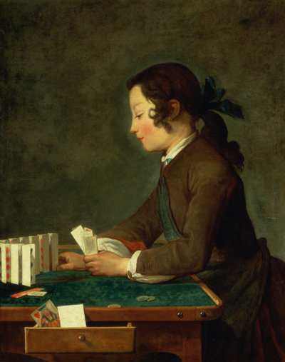 Młody chłopak gra w karty autorstwa Jean Baptiste Simeon Chardin