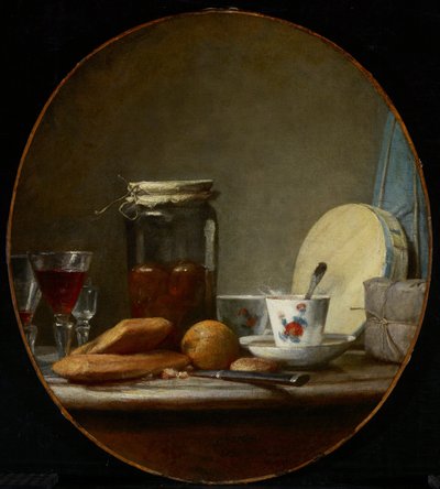 Słoik moreli autorstwa Jean-Baptiste Simeon Chardin