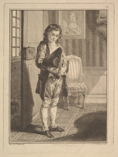 Stripper do czyszczenia butów, z Mes gens, ou Les Commissionnaires ultramontains au servi..., 1766-70. autorstwa Jean Baptiste Tillard