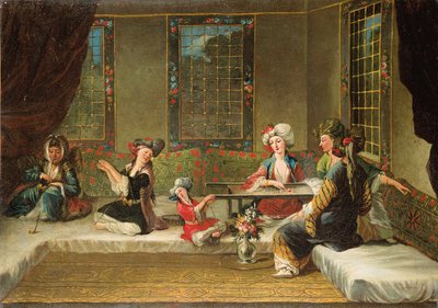 Ormianki haftują we wnętrzu autorstwa Jean Baptiste Vanmour