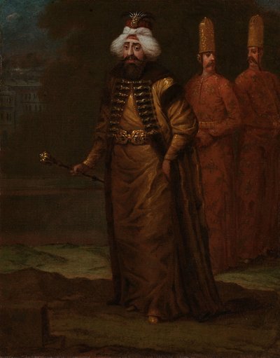 Sułtan Ahmed III, ok. 1727-30 r. autorstwa Jean Baptiste Vanmour