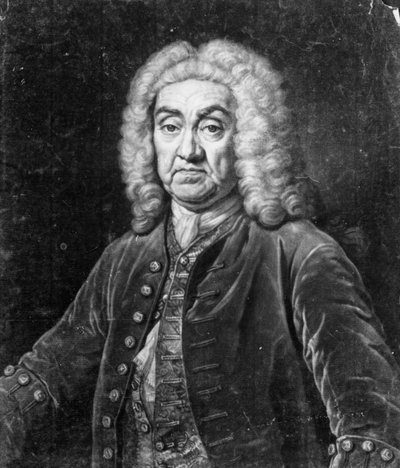John James Heidegger, grawerowany przez Johna Fabera, 1749 autorstwa Jean Baptiste van Loo