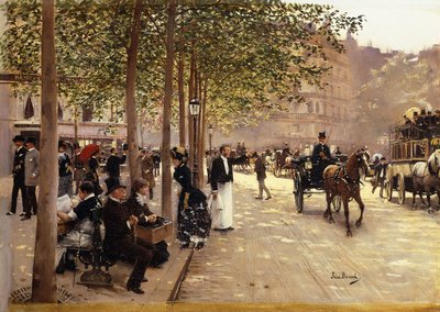 Na ulicy Paryskiej; Aleja Paryska, ok.1880 autorstwa Jean Beraud