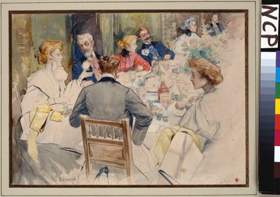 Elegancka kolacja autorstwa Jean Beraud
