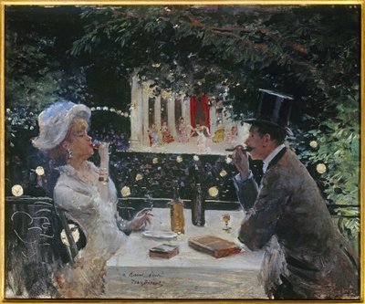 Kolacja u Ambasadorów. Obraz Jeana Berauda (1849-1935), XX wiek. Olej na drewnie. Wymiary: 0,37 x 0,45m. Paryż, Musee Carnavalet. autorstwa Jean Beraud
