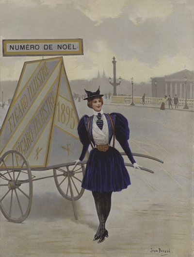 La Reclame de lAvenir (Reklama przyszłości). Ilustracja na okładce z Le Figaro Illustre, grudzień 1895 autorstwa Jean Beraud