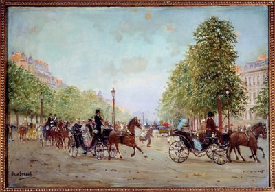 La promenade aux Champs-Elysees Obraz Jeana Berauda (1849-1935) XIX wiek. Wymiary 0,38 x 0,55 m Paryż, Musee Carnavalet autorstwa Jean Beraud